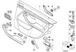 BMW E39 Speaker Cover Standard Black Pintu Belakang KIRI 51428196573 - Gambar 5