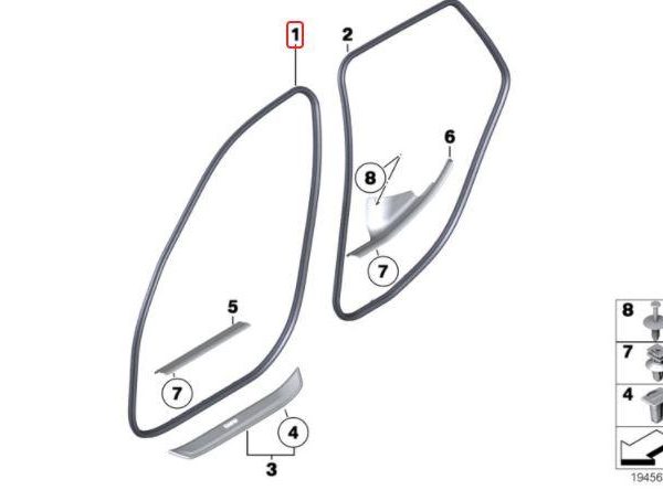 Ori BMW E84 X1 Karet Seal Body Pintu Depan Weatherstrip 5172299343