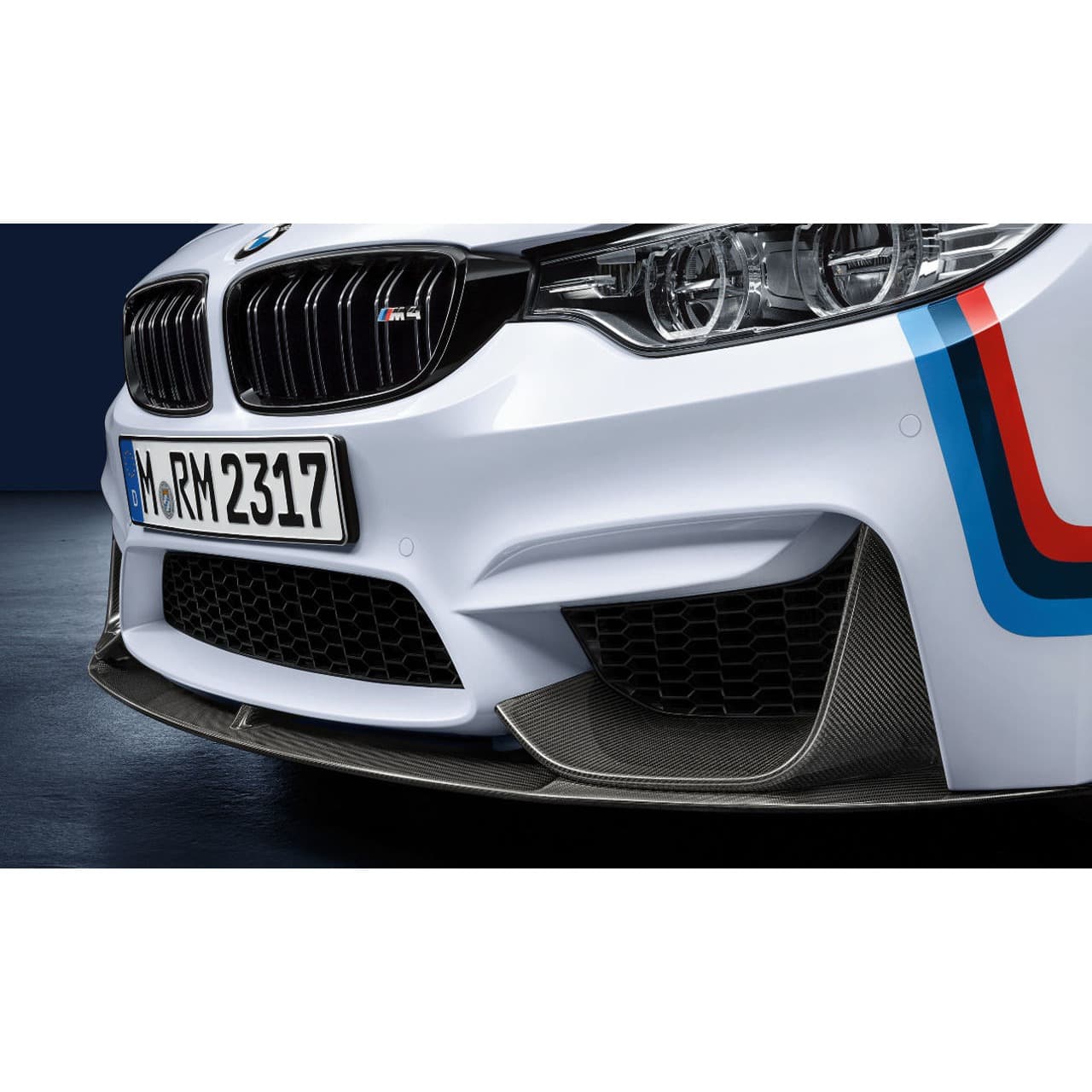 TT-1729850243381167833_A Original BMW F82 M4 M Performance Front Attachment Carbon Lip Spoiler - Image 1