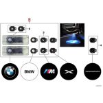 Original BMW F26 G02 X4 E70 F15 G05 X5 LED Door Projector 63312414105