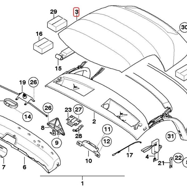 Original BMW E85 Z4 Convertible Cover Atap Softop Black