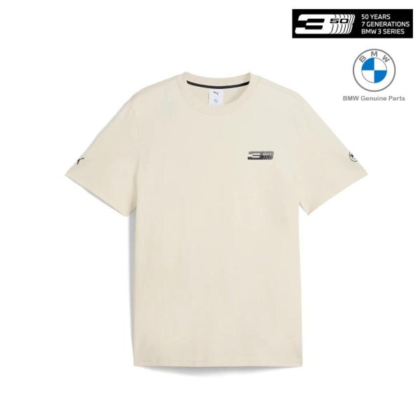 Original BMW 50 Years 3 Series Graphic Car T Shirt Beige Limited Edition Kaos Pria by PUMA
