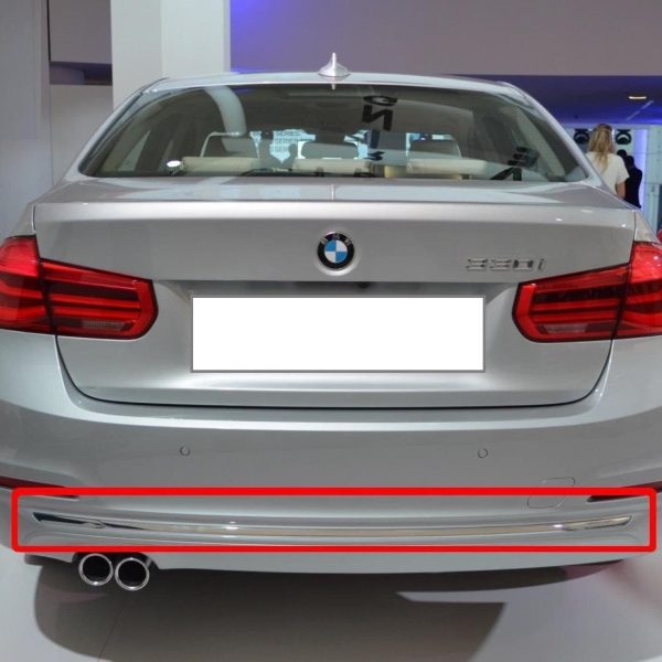 Original BMW F30 LCI Lis Chrome Luxury Line Bemper Belakang - Tengah