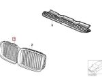 Original BMW E36 Chrome Kidney Grill Facelift Asli - KANAN - Gambar 6