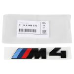 Original BMW M4 Competition Gloss Black Emblem Bagasi belakang mobil