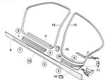 Orignal BMW E46 Door Sills Dalam Trim Lis Bawah Pintu Belakang KIRI - GREY - Gambar 4