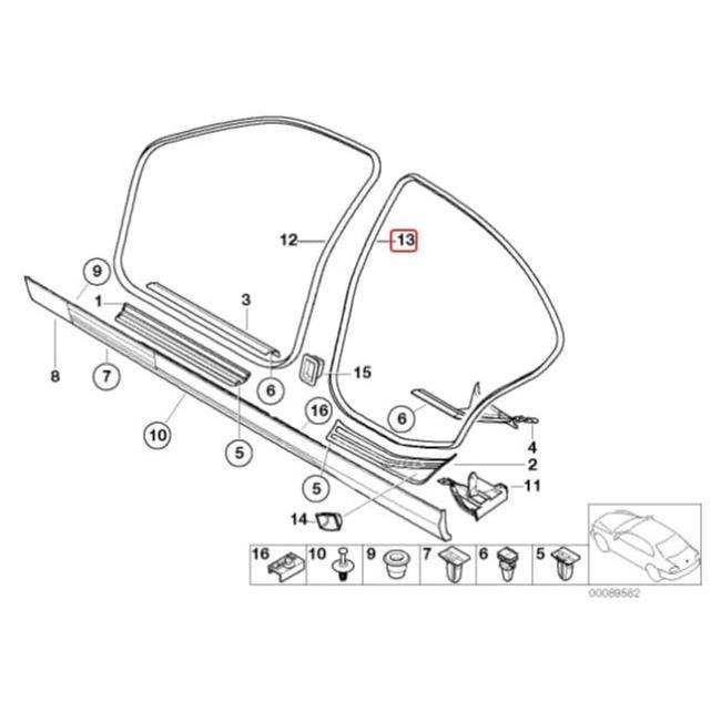 51728194684_A Original BMW E46 Weatherstrip Karet Seal Pintu Belakang 51728194684 - Gambar 1