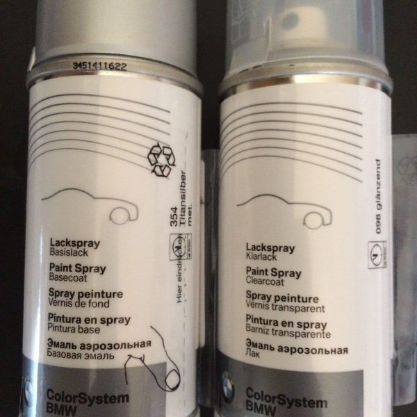 Original BMW Titanium Silver 354 Touch Up Spray Paint - Cat Semprot