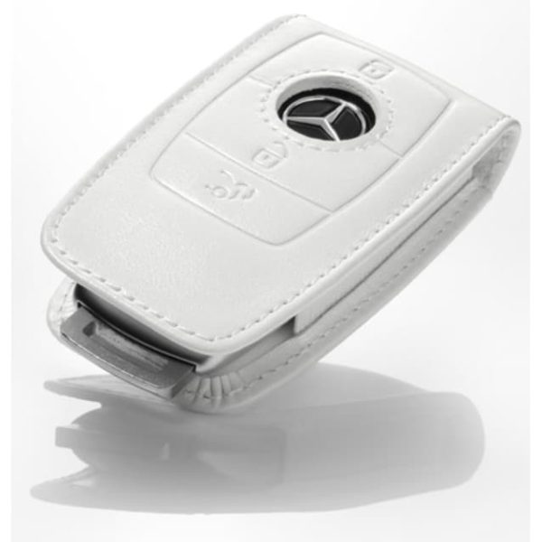 Original Mercedes Benz Leather Key Case Gen 6 Sarung Kunci Mobil WHITE