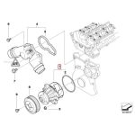 Ori BMW E46 325i 330i M54 Pompa Air Coolant Water Pump 11517509985 - Gambar 5