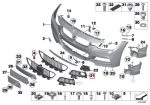 Original BMW F30 F31 M Sport Grill Bemper Tengah dan Samping SET - Gambar 4