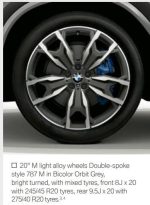 Original BMW G01 X3 G02 X4 M Wheel 787M Orbit Grey Velg Mobil 9,5JX20
