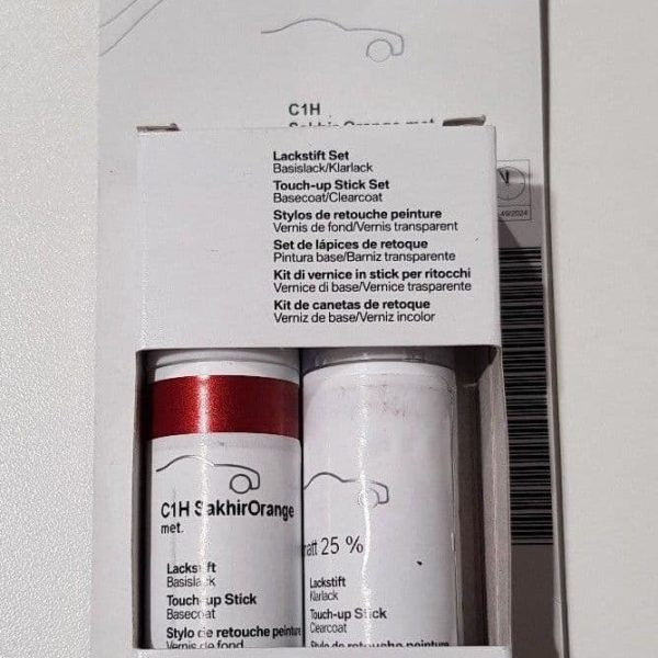 Original BMW Sakhir Orange Metallic C1H Touch Up Paint Cat Oles Mobil