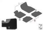 Original BMW F30 Luxury Line Velours Floor Mats Karpet Bludru Belakang - Gambar 5