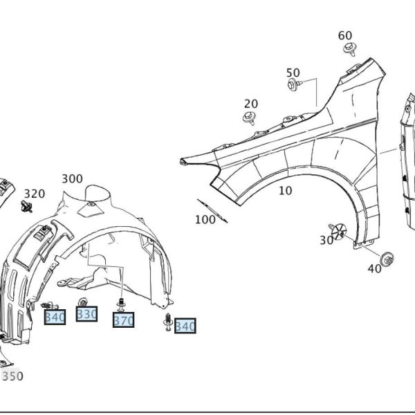 Ori Mercedes W117 C117 CLA Class Set Baut untuk Fender Liner Depan
