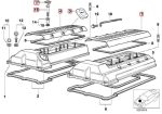 Ori BMW E53 X5 4.4i M62 Engine Cylinder Cover Tutup Silinder Mesin SET - Gambar 5
