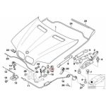Original BMW E53 X5 Mekanisme Kait Kaitan Penutup Kap Mesin Hood Catch - Gambar 4